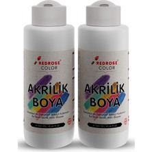 Red Rose Beyaz Akrilik Boya 2'li Set 2X120 ml Dekoratif, Hobi Amaçlı, Sanatsal, Canlı Renkler