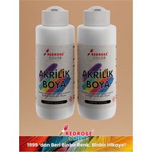 Red Rose Beyaz Akrilik Boya 2'li Set 2X120 ml Dekoratif, Hobi Amaçlı, Sanatsal, Canlı Renkler