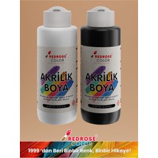 Red Rose Beyaz-Siyah Akrilik Boya 2'li Set 2X120 ml Dekoratif, Hobi Amaçlı, Sanatsal, Canlı Renkler