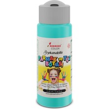 Red Rose Turkuaz Parmak Boyası 60ML Yıkanabilir, En-71 Sertifikalı, Toksik Içermez, Çocuk Okul Kreş Için