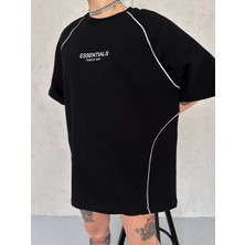 Tarz Yeri Unisex Arabiye Detaylı T-Shirt - Siyah