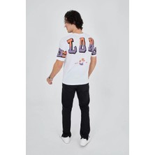 Tarz Yeri Erkek Ön ve Arka Baskılı T-Shirt - Beyaz