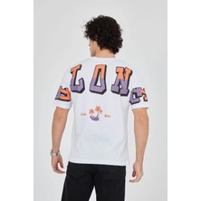 Tarz Yeri Erkek Ön ve Arka Baskılı T-Shirt - Beyaz