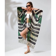 Tarz Yeri Zenwave Zenwave Kadın Rahat Kesim Kemerli Şifon Kimono - Yeşil