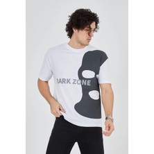 Tarz Yeri Erkek Baskılı T-Shirt - Beyaz