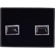 ALTINYILDIZ CLASSICS Erkek Antrasit-Gri Özel Hediye Kutulu Metal Kol Düğmesi