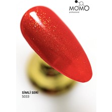 Momo Professional Kalıcı Oje S033  Altın Simli Alev Kırmızı 14 ml