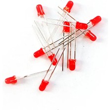 3mm 100 Adet Diyot LED Kırmızı Renkli Fazladan 5 Yedekli