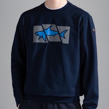 Paul & Shark  Erkek Pamuklu Yuvarlak Yaka Marka Logolu Mavi1 Sweatshirt 13311965A-013