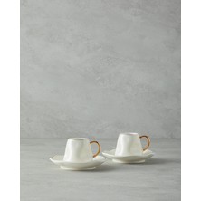 English Home Felix New Bone China 4 Parça 2 Kişilik Kahve Fincan Takımı Beyaz