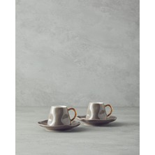 English Home Felix New Bone China 4 Parça 2 Kişilik Kahve Fincan Takımı Vizon