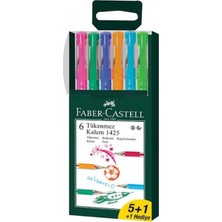 Faber Castell 1425 0.7 mm. Renkli Tükenmez Kalem - 6 Adet