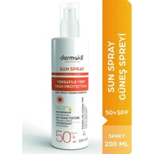 Dermokil Güneş Kremi Yüz ve Vücut Sun Sprey Yüksek Koruyucu Güneş Spreyi 50 Spf 200 ml