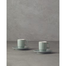 English Home Angely New Bone China 4 Parça 2 Kişilik Kahve Fincan Takımı Yeşil