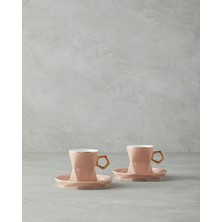 English Home Axel New Bone China 4 Parça 2 Kişilik Kahve Fincan Takımı Pudra