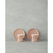 English Home Axel New Bone China 4 Parça 2 Kişilik Kahve Fincan Takımı Pudra