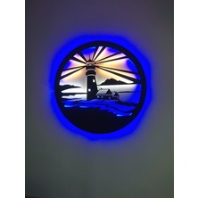 Tasagram Deniz Feneri Ledli Metal Tablo