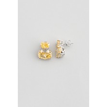 So CHIC Frida Renkleri 18 Ayar Beyaz Altın Kaplama Gümüş Tasarım Küpe