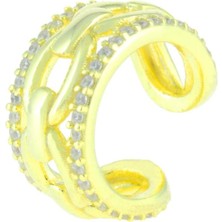 Shemora 925 Ayar Gümüş Çift Geçişli Zirkon Taş Kıkırdak Küpe