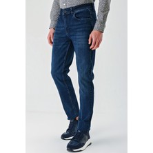 İmza Lacivert Gabardin Pamuklu 5 Cepli Slim Fit Dar Kesim Casual Denim Pantolon 1023240152