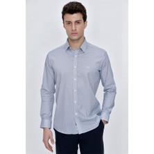 İmza Beyaz Uzun Kol Klasik Slim Fit Pamuklu Likralı Gömlek 1004225215