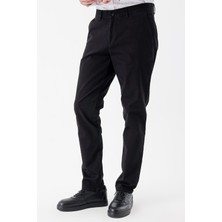 İmza Siyah Pamuklu Likralı Yan Cepli Comfort Fit Rahat Kesim Casual Pantolon 1003235154