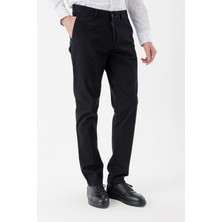 İmza Siyah Pamuklu Likralı Yan Cepli Comfort Fit Rahat Kesim Casual Pantolon 1003235154