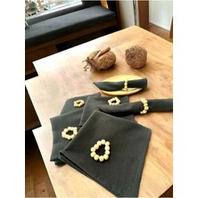 NDC Home Füme(Koyugri) Premium Peçete Takımı 6lı (Toka Hediyeli) 40X40