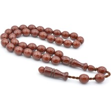 Murty99 Sistemli Beyzi Kesim Günlük Boy Kahverengi Sıkma Kehribar Tesbih 001