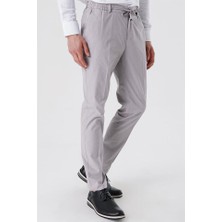 İmza Gri Armürlü Pamuklu Likralı 5 Cep Slim Fit Dar Kesim Casual Pantolon 1003230107