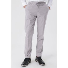 İmza Gri Armürlü Pamuklu Likralı 5 Cep Slim Fit Dar Kesim Casual Pantolon 1003230107