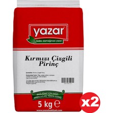 Yazar Kırmızı Çizgili Yerli Pirinç 5 kg x 2 Paket