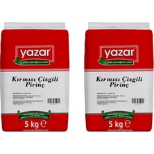 Yazar Kırmızı Çizgili Yerli Pirinç 5 kg x 2 Paket