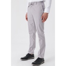 İmza Gri Armürlü Pamuklu Likralı 5 Cep Slim Fit Dar Kesim Casual Pantolon 1003230107