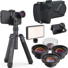 Shiftcam Progrip - Tripod - Çekim Işığı - 4'lü Lensultra - Lens Aparatı Fotoğraf - Video Çekim Seti