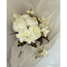 Zb Flowers Gelin buketi Kıvrımlı Şakayık Gelin Buketi El Buketi Gelin Çiçeği  Nikah Çiçeği