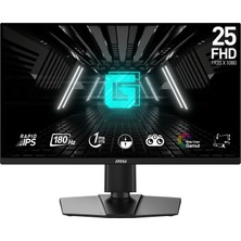 MSI 24.5" G255PF E2 1920X1080 (Fhd) 16:9 Flat Rapıd IPS 180HZ 1ms Adaptıve-Sync Pıvot Gamıng Monıtor