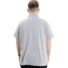 ModeXL Battal Beden Erkek Tshirt Polo Yaka Nakışlı Klasik Pike 20553 Gimelanj
