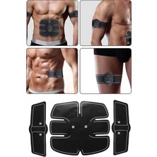 Tekno Trust Masaj Kemeri Six Pad Sporcu Karın Kası Çalıştırıcı Masaj Aleti 6'lı Set Siyah