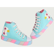 Casabony Kedi Prenses Mavi Kız Çocuk Sneakers
