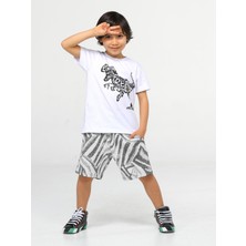 Casabony Siyah Desenli Dino Şort Takımtakım