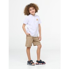 Casabony Casa Bej Gabardin Şort + Polo Tshirt Takım