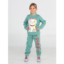 Casabony Japan  Cat Yeşil Kız Çocuk Eşofman Takım