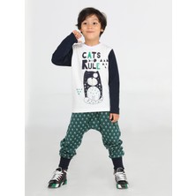 Casabony Cats Rule Erkek Çocuk Pantolon + T-Shirt Takım