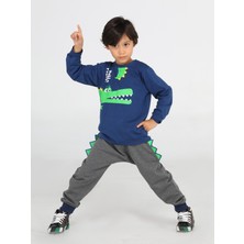 Casabony Hello Timsah Tırtırlı Baggy Pantolon + T-Shirt Takım