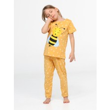 Arı Puanlı Kız Çocuk Pijama Takım
