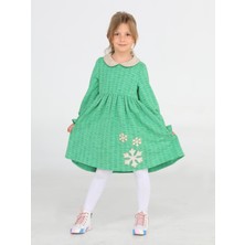 Casabony Kartanesi Yeşil Baby Yaka Kız Çocuk Elbise