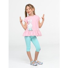Casabony Bunny Kolları Fırfırlı Tunik + Tayt Takım