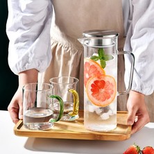 Namlar Cam Detoks Sürahi 1800 ml / Süzgeçli Dönerli Kapak / Detoks Suyu Sürahisi/ Detoks Şişesi / Detox