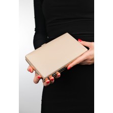 Luvi Dallas Koyu Bej Saten Kadın Abiye Çanta